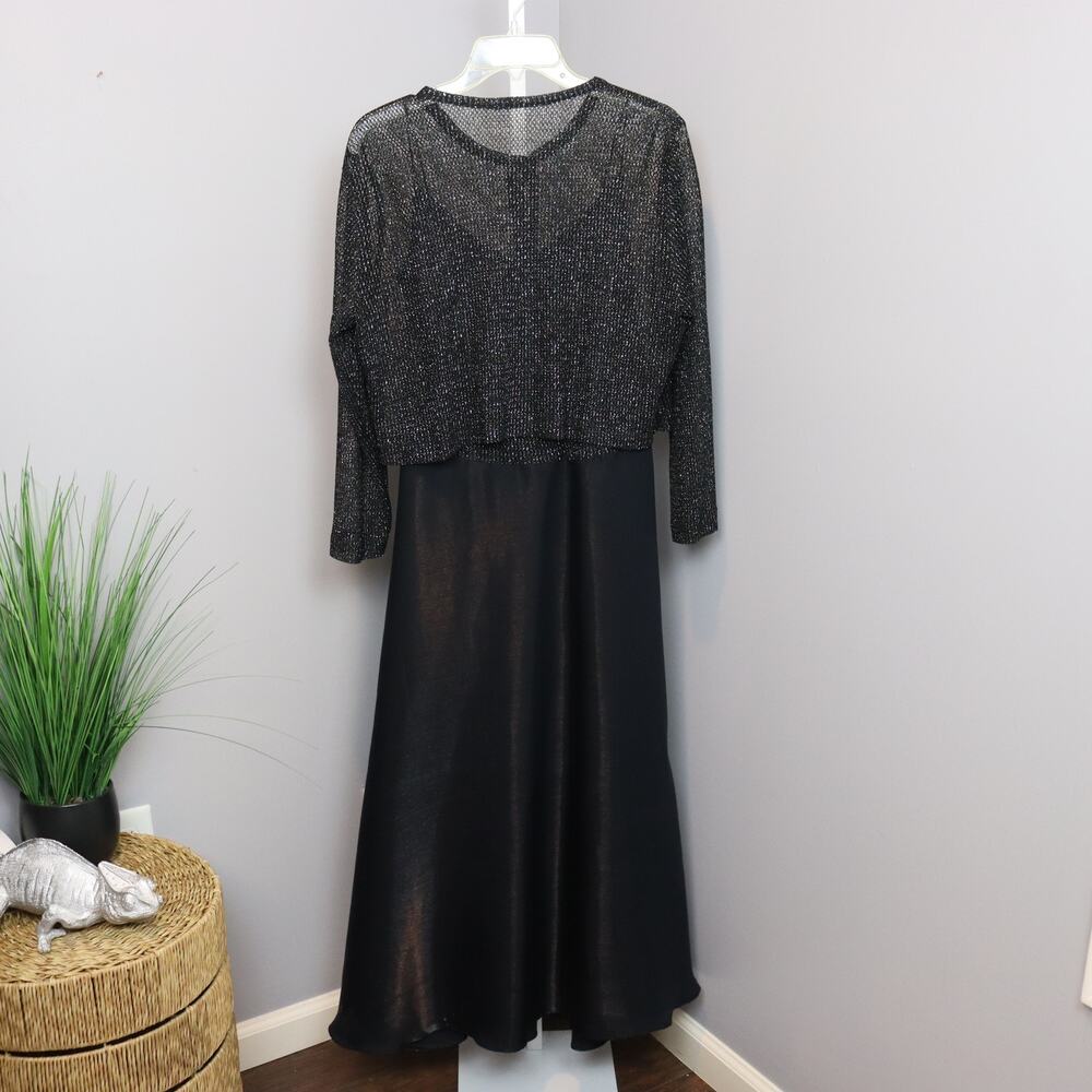 Js Collections Black Metallic Gown With Sheer Car… - image 2